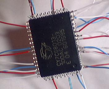 Image of CY7C68013 chip completely wired up